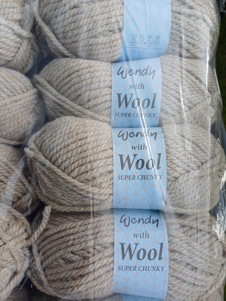 WENDY WITH 20% PURE WOOL SUPER CHUNKY KNITTING WOOL YARN 5X100g Various Colours