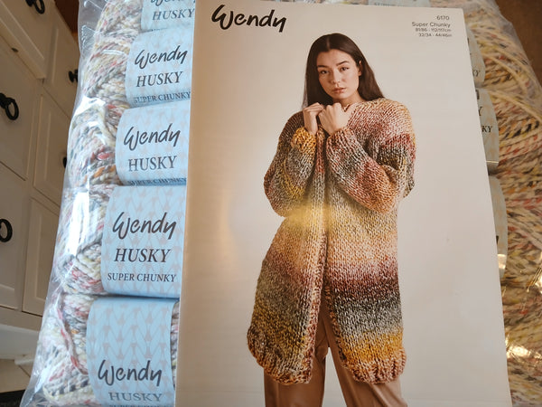 WENDY SUPER CHUNKY KNITTING PATTERN 6171 LADIES BUBBLE SLEEVE JACKET 32"-48"