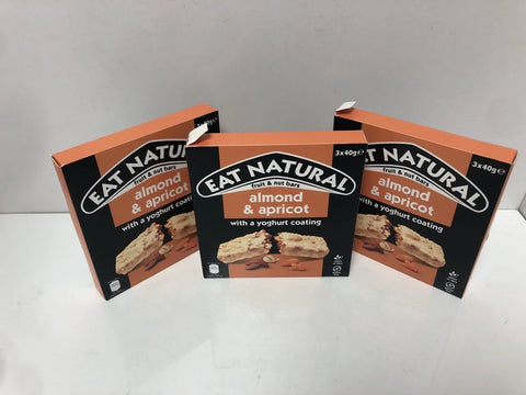 Eat Natural Almond & Apricot with Yoghurt Gluten Free Bars 12x 40g BBE 11-10-2025