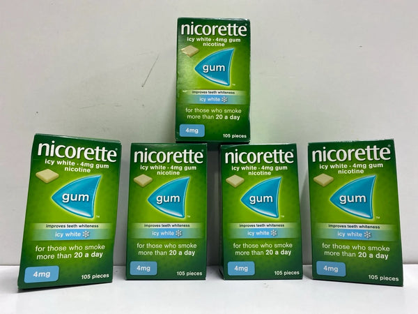 NICORETTE CHEWING GUM ICY WHITE FLAVOUR 525 PIECES 4MG Nicotine EXPIRY NOVEMBER 2027 (Copy)