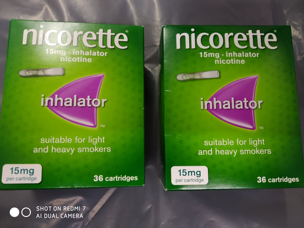 NICORETTE INHALATOR 1 BOX 36 CARTRIDGES 15mg NICOTINE EXPIRY DECEMBER 2027