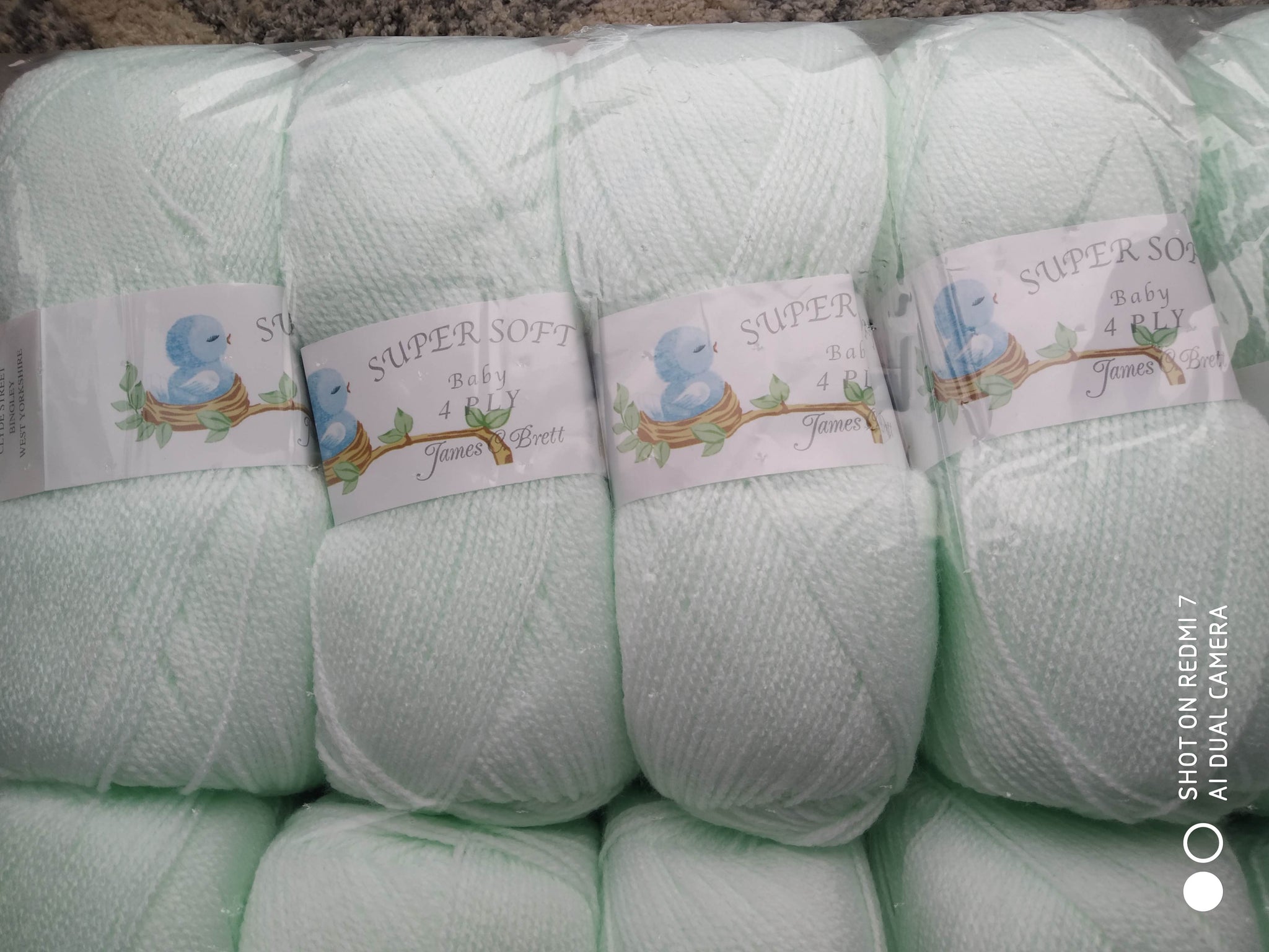 JAMES BRETT SUPERSOFT BABY 4PLY KNITTING WOOL YARN APPLE GREEN 5x100G SHADE BY1