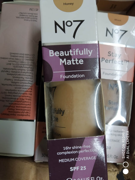 Boots N07 BEAUTIFULLY MATTE FOUNDATION 28ml Medium Coverage SPF25 New Choose Colour Required