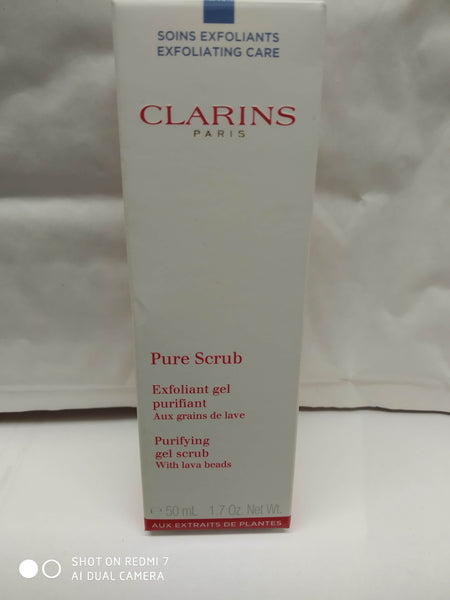 CLARINS PURE SCRUB PURIFYING GEL SCRUB WITH LAVA BEADS 50ML NEW.