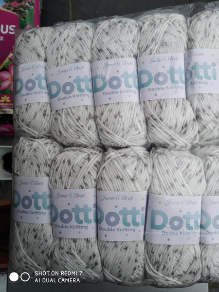 JAMES BRETT DOTTI DOUBLE KNITTING WOOL COTTON YARN 10X50g 6 Various Mix Shades