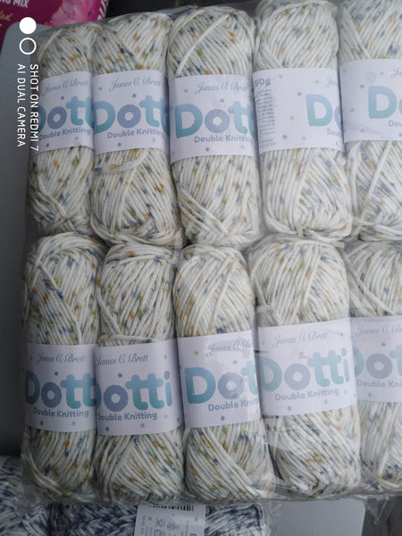 JAMES BRETT DOTTI DOUBLE KNITTING WOOL COTTON YARN 10X50g 6 Various Mix Shades