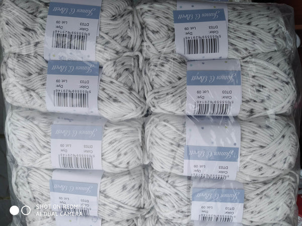 JAMES BRETT DOTTI DOUBLE KNITTING WOOL COTTON YARN 10X50g 6 Various Mix Shades