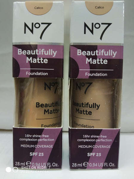 Boots N07 BEAUTIFULLY MATTE FOUNDATION 28ml Medium Coverage SPF25 New Choose Colour Required