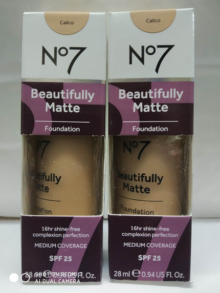 Boots N07 BEAUTIFULLY MATTE FOUNDATION 28ml Medium Coverage SPF25 New Choose Colour Required