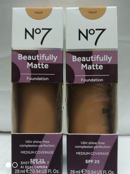 Boots N07 BEAUTIFULLY MATTE FOUNDATION 28ml Medium Coverage SPF25 New Choose Colour Required