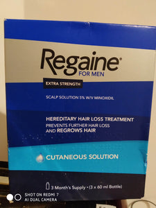 REGAINE FOR MEN EXTRA STRENGTH SOLUTION 3 MONTHS SUPPLY NEW EXPIRY SEPTEMBER 2025