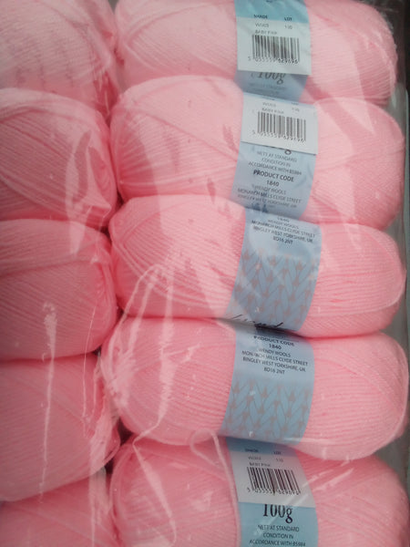 WENDY SUPREME  DOUBLE KNITTING BABY WOOL YARN 5X100G BALLS VARIOUS COLOURS