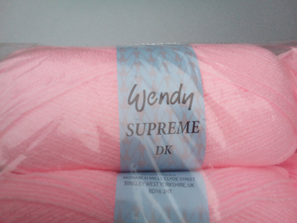 WENDY SUPREME  DOUBLE KNITTING BABY WOOL YARN 5X100G BALLS VARIOUS COLOURS