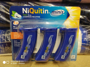 NIQUITIN MINIS MINT 4MG 60 LOZENGES STOP SMOKING AID LONG LASTING EFFECT EXP2025