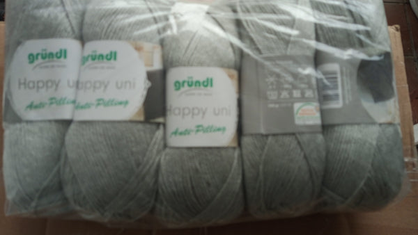 GRUNDL Happy Uni ANTI-PILLLING Double Knitting Wool Yarn 5X100G Balls Various Colours to choose New