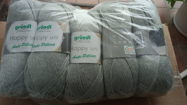 GRUNDL Happy Uni ANTI-PILLLING Double Knitting Wool Yarn 5X100G Balls Various Colours to choose New