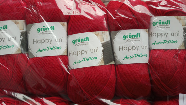 GRUNDL Happy Uni ANTI-PILLLING Double Knitting Wool Yarn 5X100G Balls Various Colours to choose New