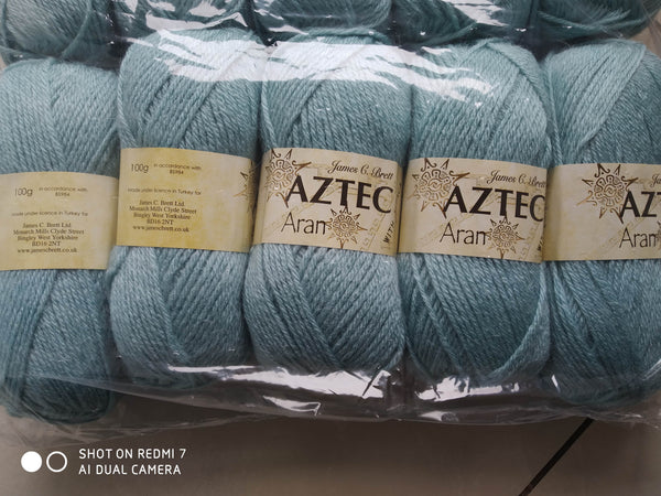 JAMES C BRETT AZTEC ARAN KNITTING WOOL 5X100G 10% ALPACA VARIOUS SHADES NEW