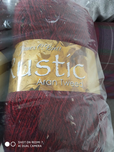 JAMES BRETT RUSTIC ARAN KNITTING WOOL YARN 1X400G Ball VARIOUS COLOURS NEW