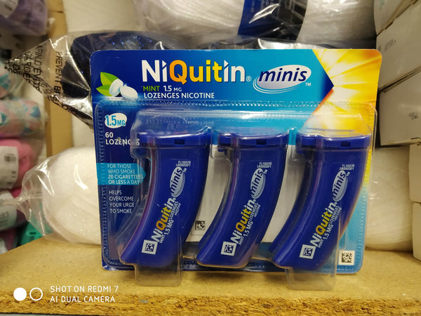 NIQUITIN MINIS MINT 4MG 60 LOZENGES STOP SMOKING AID LONG LASTING EFFECT EXP2024