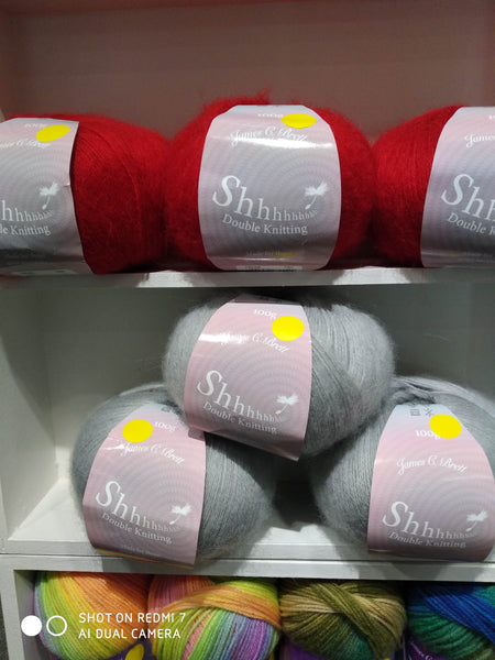 James C Brett Shhh Double Knitting Wool Yarn 4 Colour Choices  20% Wool 80% Acrylic 5X100G