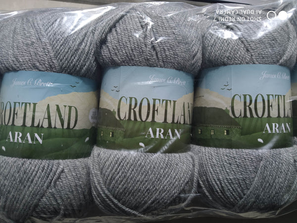 JAMES C BRETT CROFTLAND ARAN KNITTING WOOL 1X200G BALL, 20% WOOL & 80% Acrylic CHOOSE COLOUR