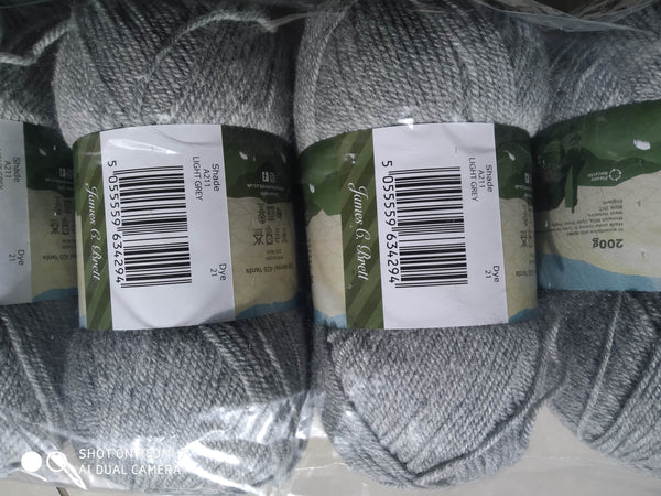 JAMES C BRETT CROFTLAND ARAN KNITTING WOOL 1X200G BALL, 20% WOOL & 80% Acrylic CHOOSE COLOUR