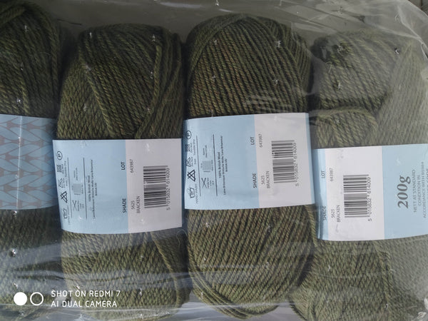 WENDY TRADITIONAL ARAN 100% BRITISH KNITTING WOOL 5X200G BALLS 8 VARIOUS COLOURS