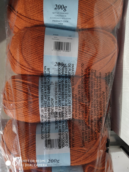 WENDY TRADITIONAL ARAN 100% BRITISH KNITTING WOOL 5X200G BALLS 8 VARIOUS COLOURS