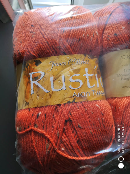 JAMES BRETT RUSTIC ARAN KNITTING WOOL YARN 1X400G Ball VARIOUS COLOURS NEW