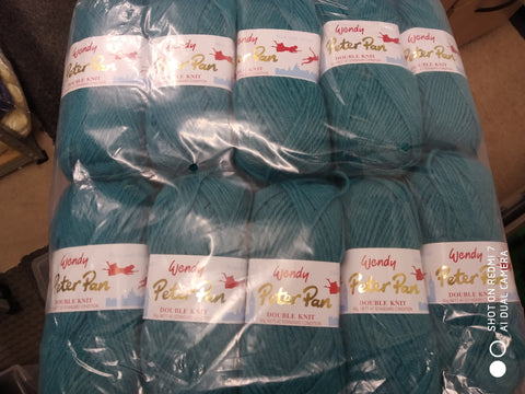 WENDY PETER PAN BABY DOUBLE KNITTING WOOL YARN 10X50g JADE GREEN SHADE 943 NEW