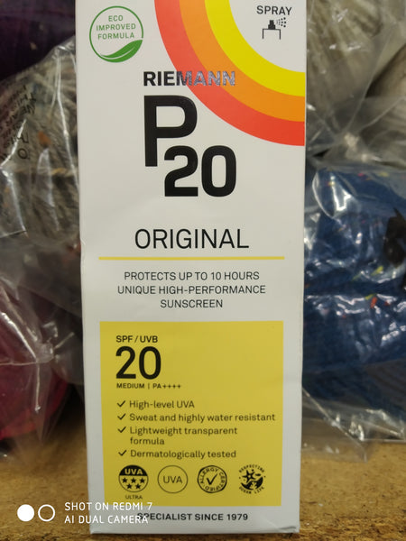 RIEMANN P20 ORIGINAL SUN PROTECTION WATER RESISTANT LIGHT FORMULA SPF30 SPRAY