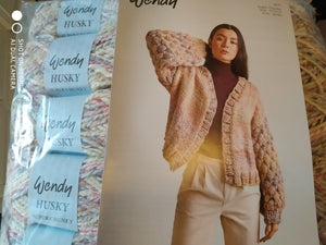 WENDY SUPER CHUNKY KNITTING PATTERN 6171 LADIES BUBBLE SLEEVE JACKET 32"-48"