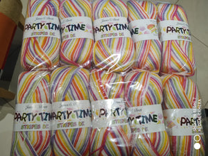 James C Brett Party Time Stripes Double Knitting Wool Yarn 10X100G Multicolour Rainbow Mix