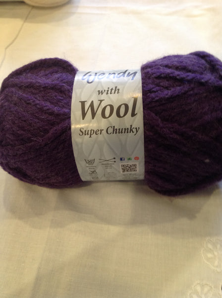 WENDY WITH 20% PURE WOOL SUPER CHUNKY KNITTING WOOL YARN 5X100g Various Colours