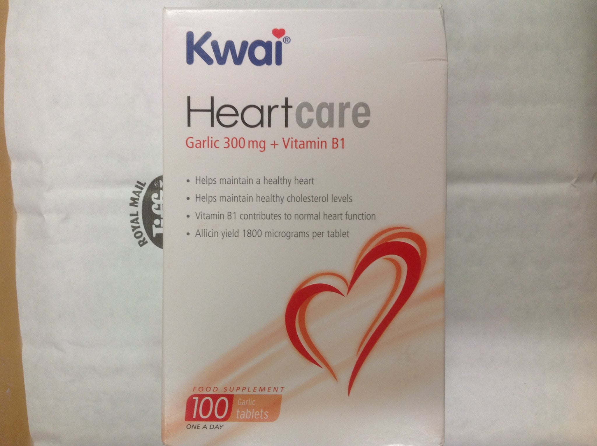 Kwai Heartcare Garlic Capsules Odourless High Strength 300mg plus Vitamin B1 NEW