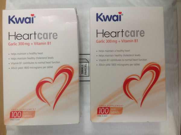 Kwai Heartcare Garlic Capsules Odourless High Strength 300mg plus Vitamin B1, EXPIRY JULY 2025 NEW