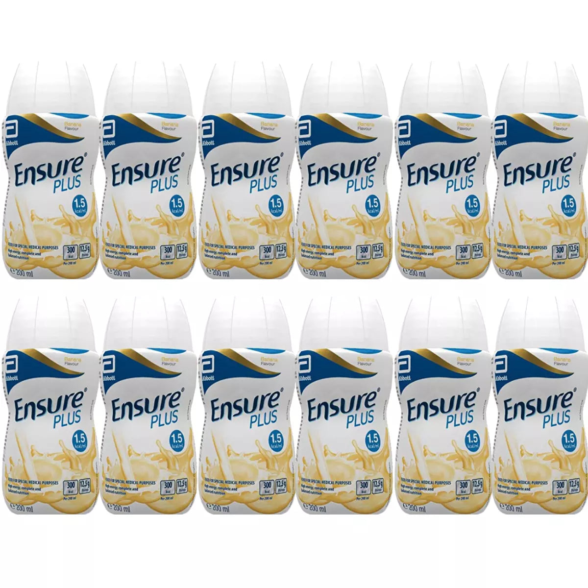 Ensure Plus Nutritional Supplement Drink Banana Flavour 12x200ml Bottles Expiry 30th September 2025