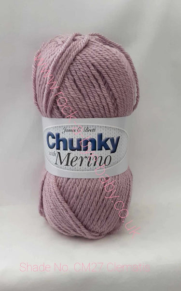 James C Brett Baby Chunky Merino Knitting Wool Yarn 5x100g Balls 10% Merino Wool Knitting Crochet Colour Shades