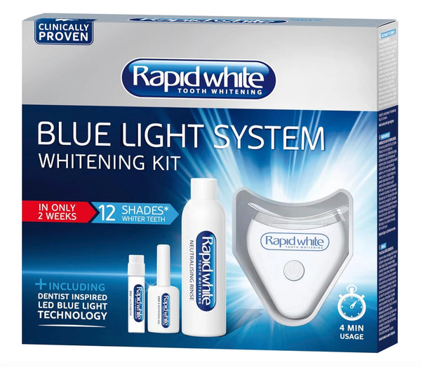 Rapid White Blue Light System Tooth Whitening Kit 12 Shades in 2 Weeks