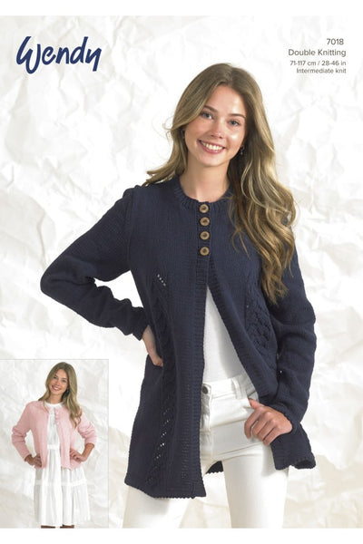 Wendy Supreme Super Chunky Knitting Cotton Leaflet Pattern 5776 Ladies Cropped  Cable Jacket 32"-44" Inch