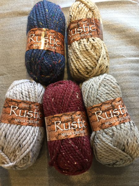 JAMES C BRETT RUSTIC MEGA CHUNKY KNITTING WOOL FLECK YARN 5X100G BALLS