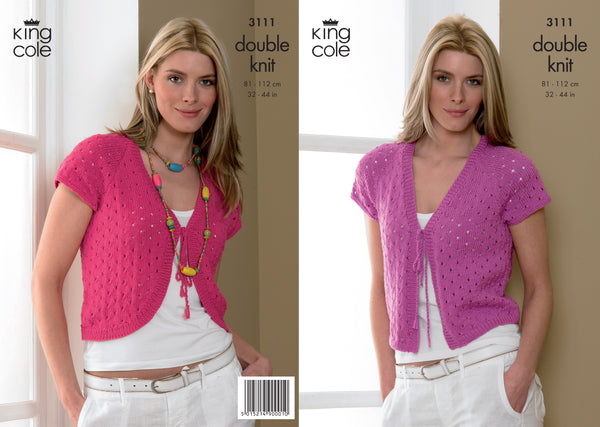 WENDY RAMSDALE WOOL DOUBLE KNITTING PATTERN 5788 LADIES LONG AND SHORT SLEEVE CARDIGAN NEW