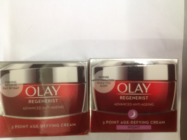 2x50ml OLAY REGENERIST ADVANCED ANTI-AGEING 3 POINT AGE-DEFYING CREAMS NEW