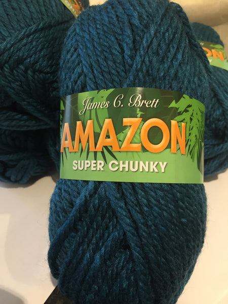 JAMES C BRETT AMAZON SUPER CHUNKY KNITTING WOOL YARN 5X100G VARIOUS COLOURS