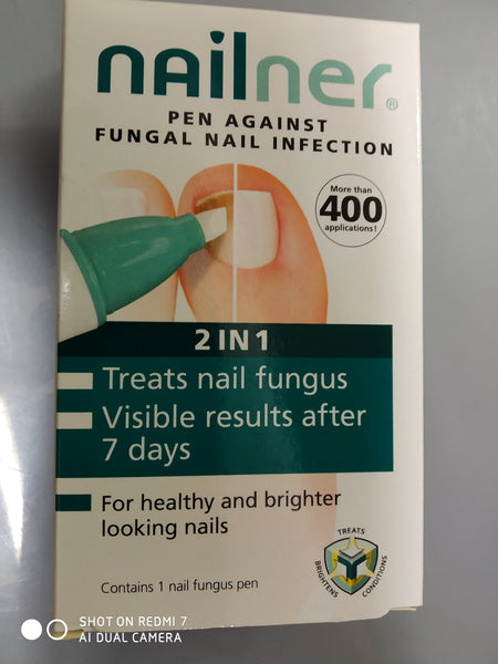 NAILNER ANTI FUNGAL NAIL TREATMENT PEN VISIBLE RESULTS ONE WEEK DUAL ACTION 2IN1, 300 APPLICATIONS.