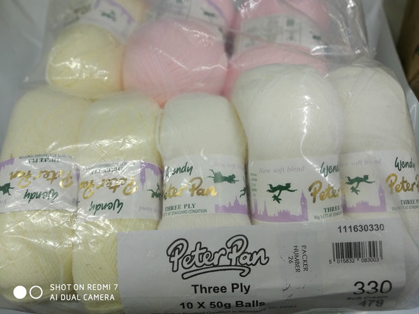 WENDY PETER PAN 3PLY KNITTING WOOL YARN 5X50G BALLS