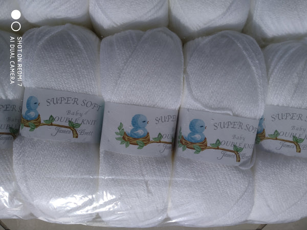 JAMES BRETT BABY SUPERSOFT DOUBLE KNITTING WOOL YARN 5X100G VARIOUS COLOURS CHOOSE.