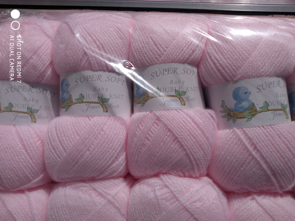 JAMES C BRETT SUPERSOFT BABY DOUBLE KNITTING WOOL YARN 5X100G 8 VARIOUS COLOURS