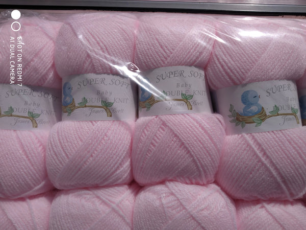 JAMES BRETT BABY SUPERSOFT DOUBLE KNITTING WOOL YARN 5X100G VARIOUS COLOURS CHOOSE.